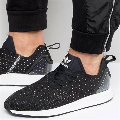 adidas originals asymmetrical zx flux primeknit trainers in black preço|adidas zx flux sneakers men.